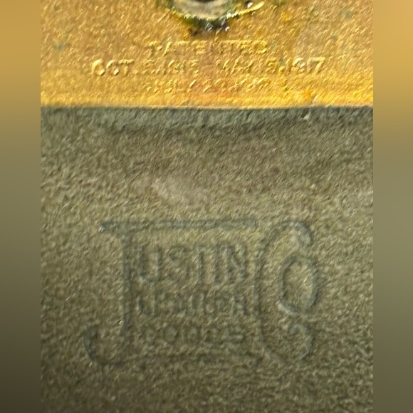 VTG Justin Leather Co Purse Art Nouveau Hand Tooled Leather Turnloc Clasp 1921 - Picture 13 of 14